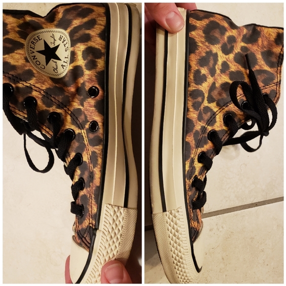 Converse Shoes - Converse Cheetah Print High Tops sz 7